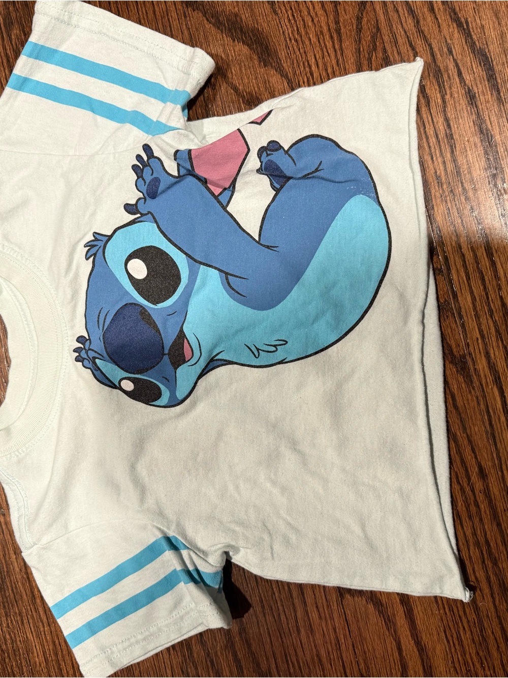 Kids Blue Stitch Graphic Tee - White